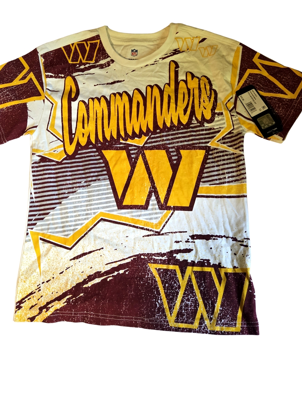 NFL Commanders Kids M 10/12  Graphic Tee - White, Maroon & Gold